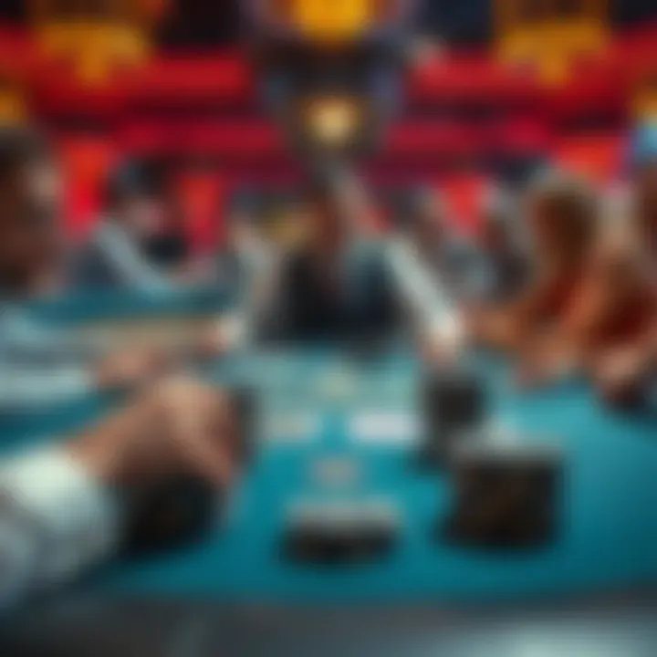A dealer at a poker table looks surprised as four cards lie face up in front of a group of concerned players, sparking debate about the game's fairness.