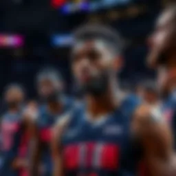 Deandre Ayton looking frustrated during a game, surrounded by teammates and opponents