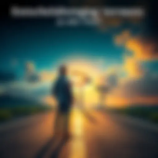 A person standing at a crossroads, contemplating choices with signs pointing in different directions.