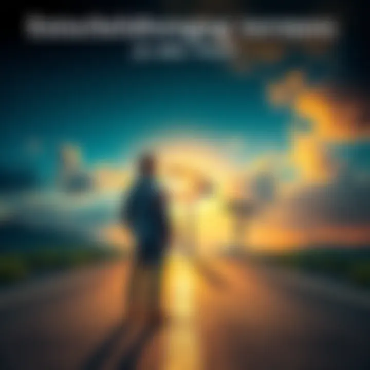 A person standing at a crossroads, contemplating choices with signs pointing in different directions.