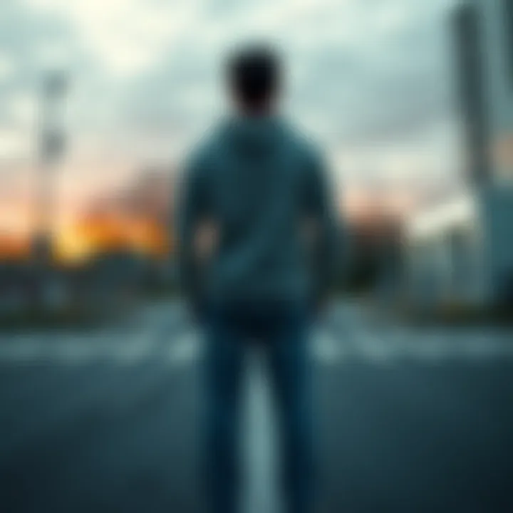 Decision Making A person standing at a crossroads, unsure whether to go left or right, representing choices between yes or no.