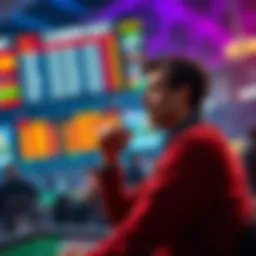 Person contemplating whether to cash out a bet or continue playing during a game, with a scoreboard in the background.