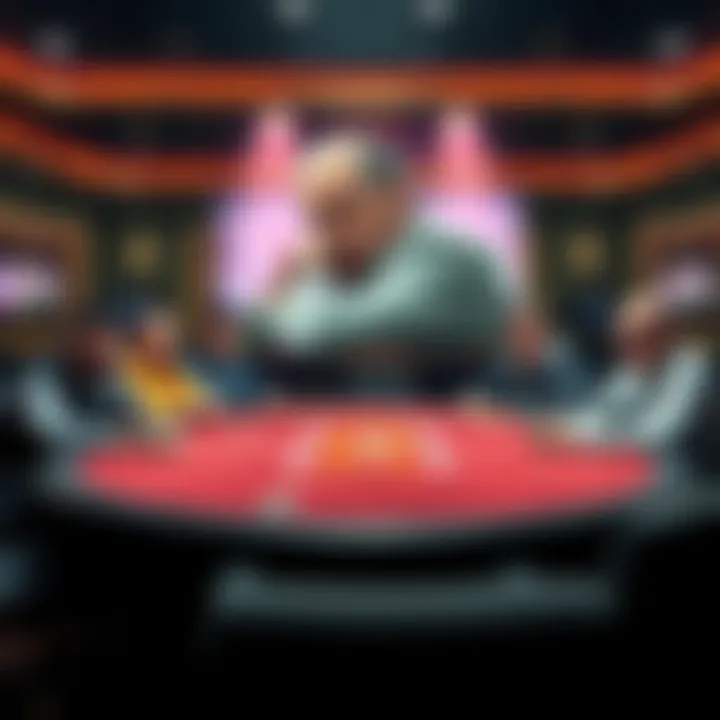 A collage showing a poker table with empty chairs, alongside images of famous poker players looking disappointed.