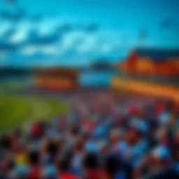 Crowd enjoying horse racing at Delaware Park during the opening day celebrations
