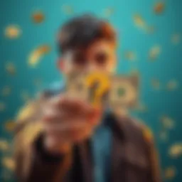 A graphic showing a person holding cash with a question mark, symbolizing inquiries about bonus deposits and withdrawals.