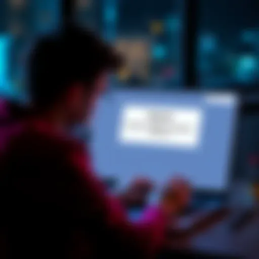 A person looking at a laptop screen showing an error message about deposit unavailability