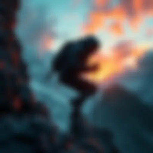 A person showing determination while climbing a mountain, representing the strength to face challenges.