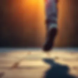 An individual taking a confident step, symbolizing change and determination