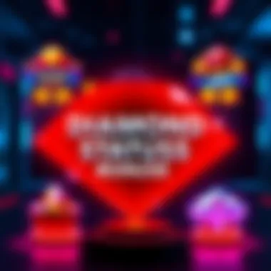 A graphic showing various rewards associated with diamond status in a game, featuring bright colors and icons representing exclusive offers.