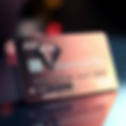 A close-up of a Diamond Plus status card showcasing its shiny design and text indicating high membership level in a rewards program.