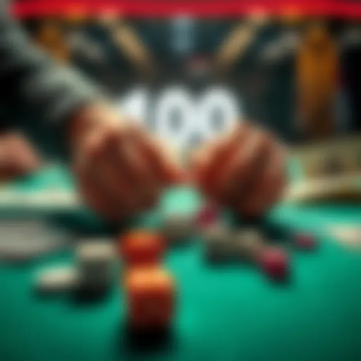 A pair of hands rolling dice on a table, hoping to win cash prizes
