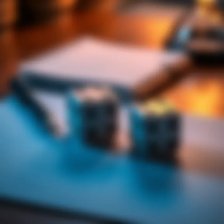 A pair of dice on a table alongside a notepad and pencil, symbolizing risk and decision-making