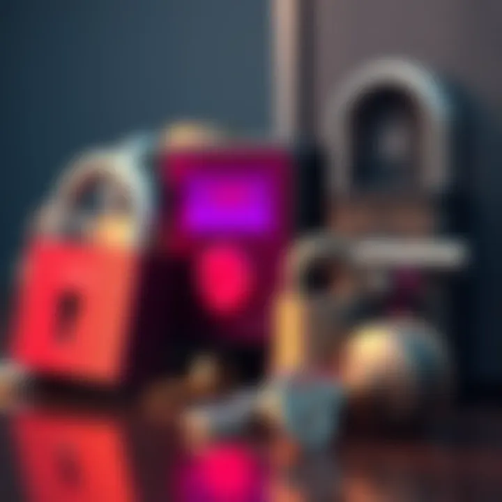 A collection of various locks including a traditional padlock, a modern electronic lock, and a keyless entry system, each representing different security technologies.