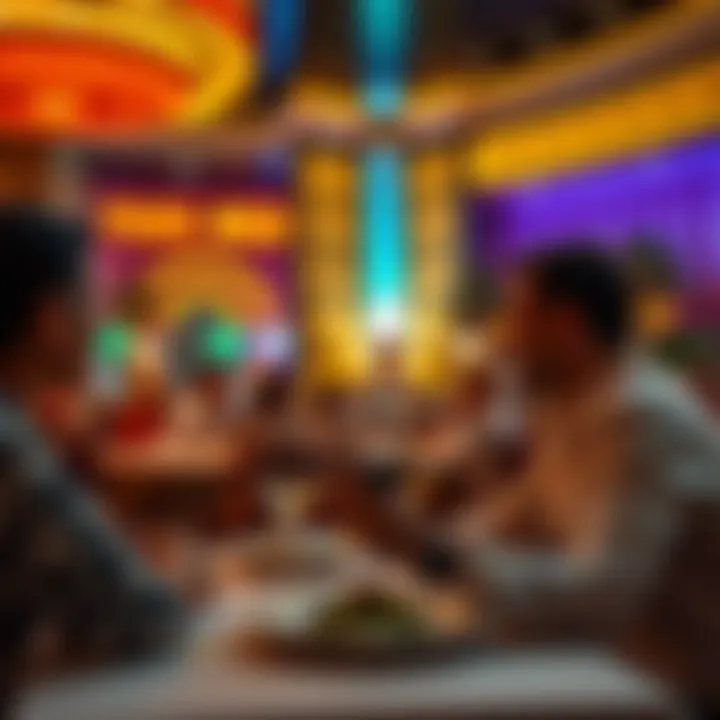 A guest enjoying dinner at Park MGM while considering Tiercredits for their meal