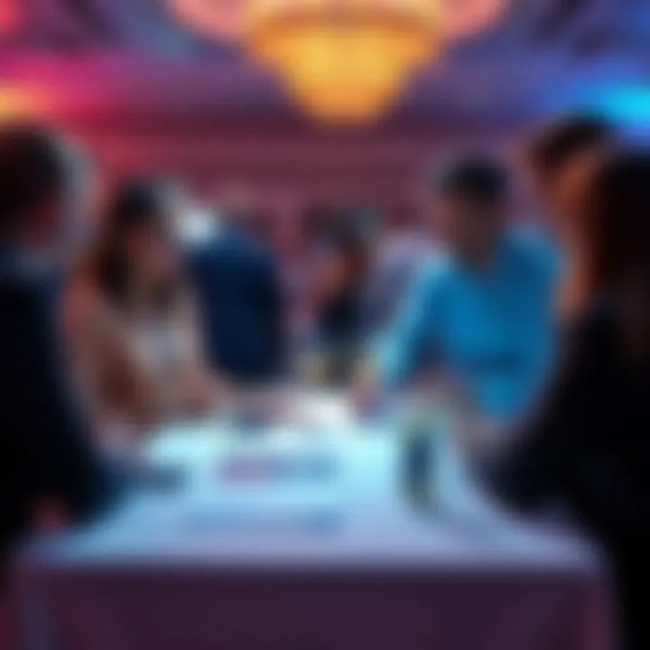 Dinner Invitation at WTOS A group of people discussing dinner invitation requirements at WTOS with an event flyer on the table.