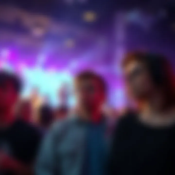 A group of young people expressing disappointment while listening to Trap music at a concert