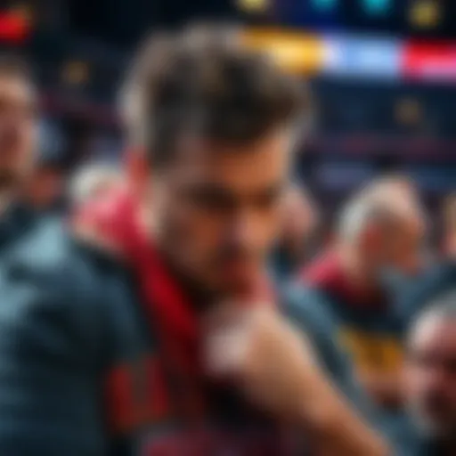 Frustrated fan expressing disappointment after a game, focusing on a player who underperformed.