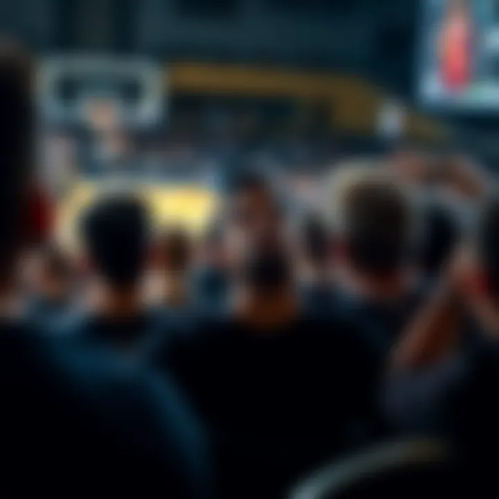 Disappointed Fans Watching Basketball Game A group of frustrated basketball fans showing disappointment while watching a game on a screen, highlighting their reaction to players Paolo Banchero and DeMar DeRozan's performances.