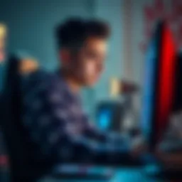 A frustrated gamer sitting at a computer, looking at their gaming screen with a sad expression, reflecting on a tough gaming month.