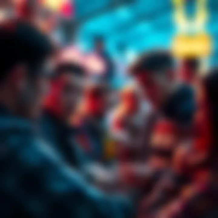 A group of people looking disappointed while talking about their betting losses at a local gathering