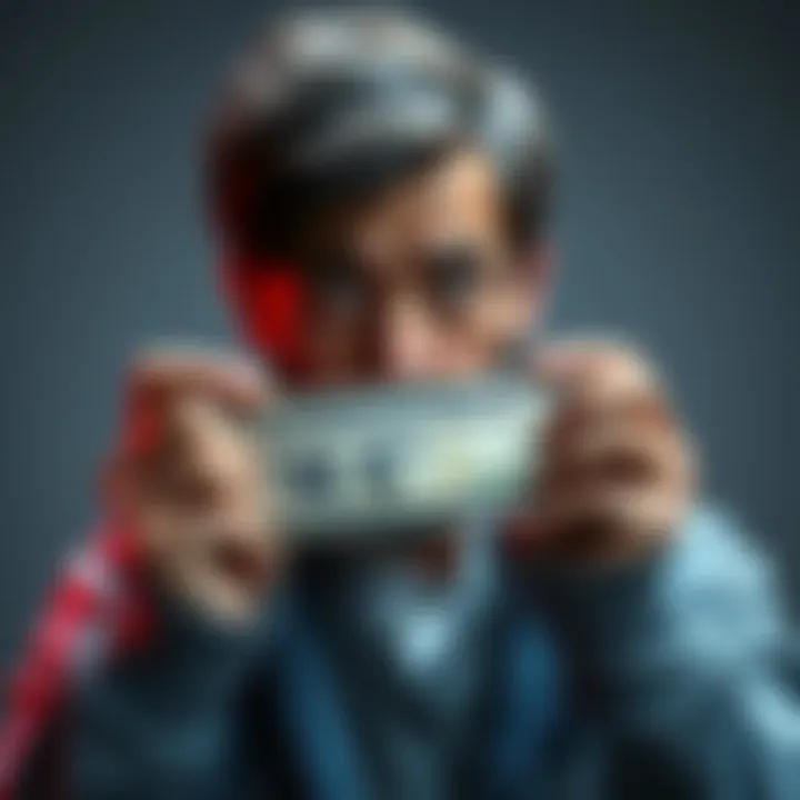 A person looking frustrated while holding a small bonus check for 10 dollars, symbolizing disappointment in a reward.