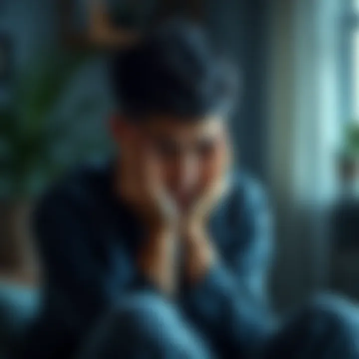 Individual sitting with a sad expression, hands on their face, reflecting on a recent failure close to success