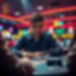 A person sitting at a gaming table looking frustrated after losing money