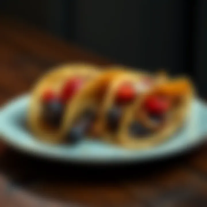 Two unappetizing tacos on a plate, looking old and unappealing