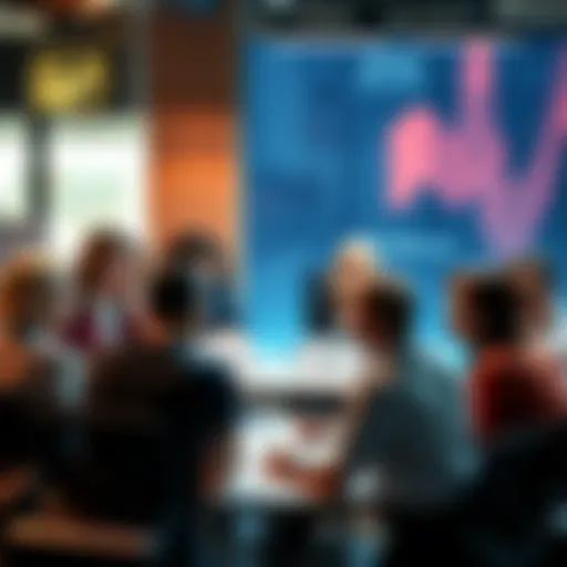 A group of diverse people discussing ideas and sharing opinions at a round table.