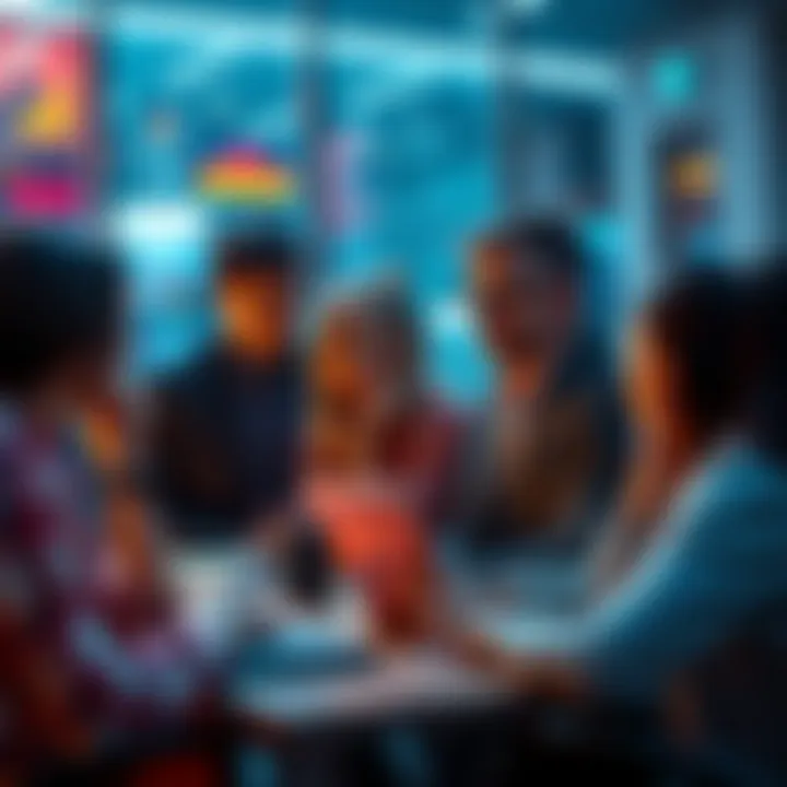 Group of people engaged in a discussion about future trends and technology