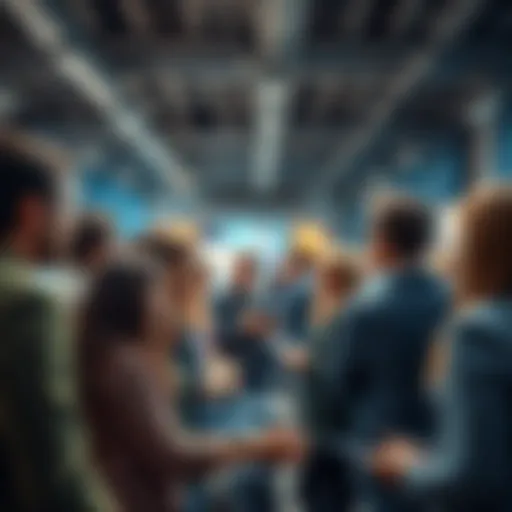 A group of people engaging in conversation over various topics in a social forum environment