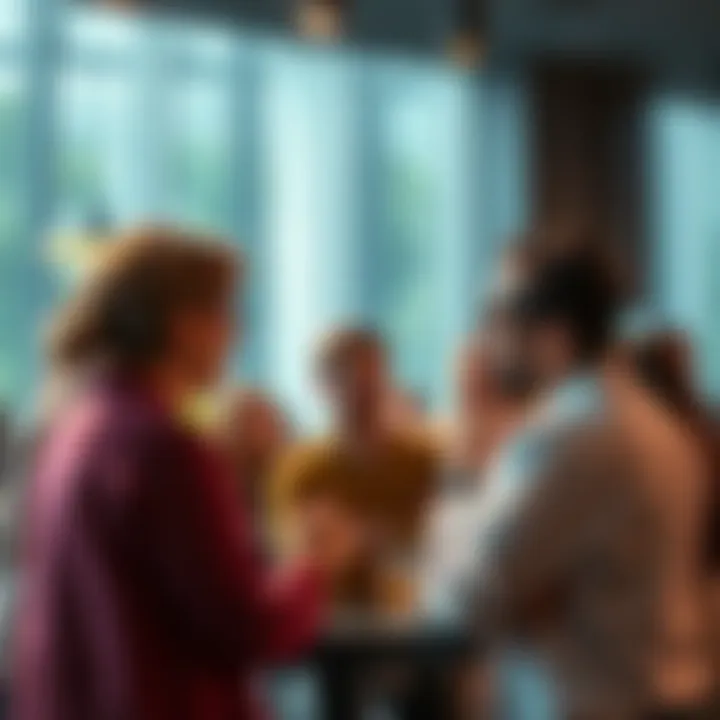 Discussion about current topics Group of people sharing their thoughts in a lively discussion