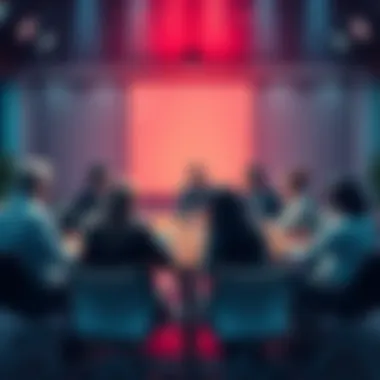 A group of people sharing opinions at a round table about current events in 2026.