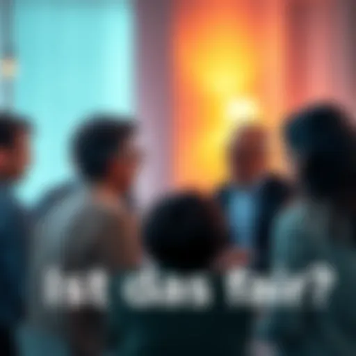 People sharing their opinions about fairness in a group discussion