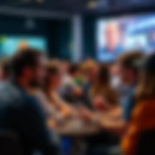 People sharing their thoughts and opinions on the latest picks during a lively discussion.