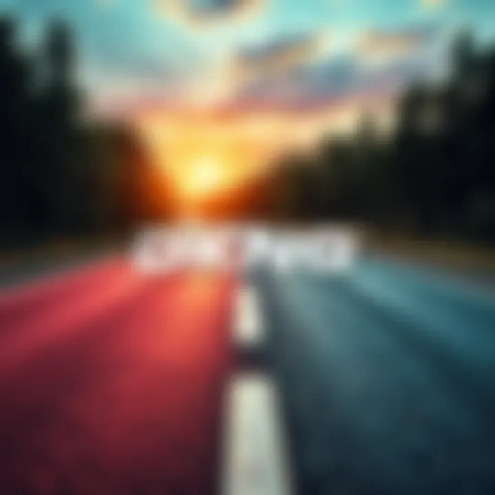 The DKNG logo displayed on a road that transitions from smooth pavement to rough terrain, symbolizing the ups and downs of the company's recent week.