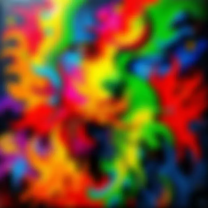 Artwork by Dmnt Jamal A colorful abstract piece by artist Dmnt Jamal showcasing vibrant colors and emotional depth