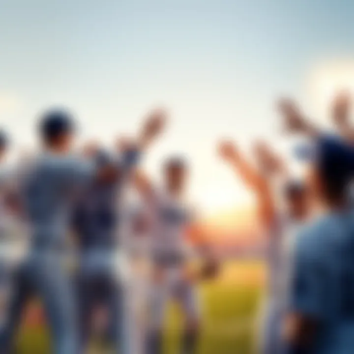 Los Angeles Dodgers team celebrating after a game victory