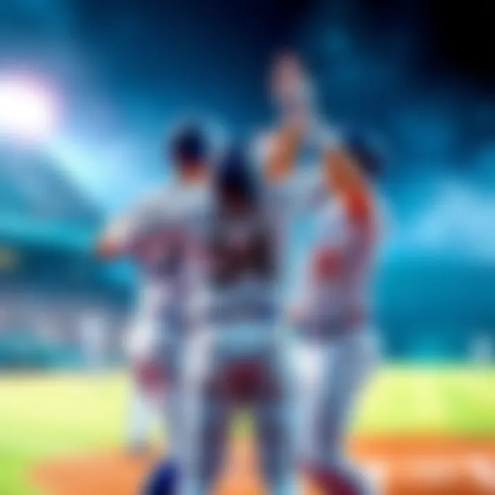 Three Dodgers players celebrate after hitting home runs in the eighth inning