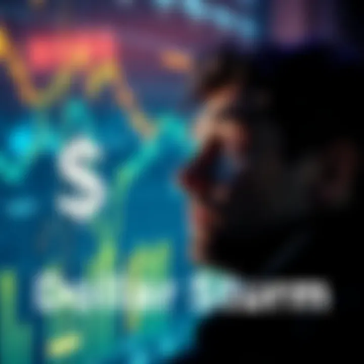 A person looking at a falling dollar symbol on a screen with a worried expression, symbolizing the effects of the dollar crisis on everyday life.