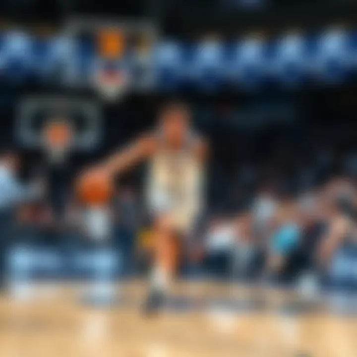 Doncic controlling the ball in a tense moment Luka Doncic dribbling the ball while the clock runs down in a close basketball game, with spectators anxiously watching from the stands.