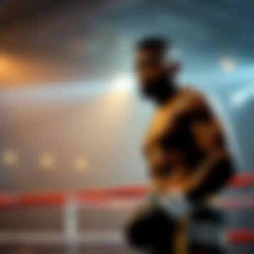 Dontale Mayes stands confidently in the boxing ring, showcasing his height and reach advantage before the fight.