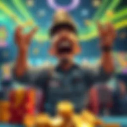 A player celebrating a big win in a gaming environment after doubling their deposit, showcasing excitement and joy.