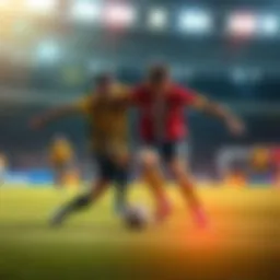 Players from Dortmund and Paris battling for the ball on the field