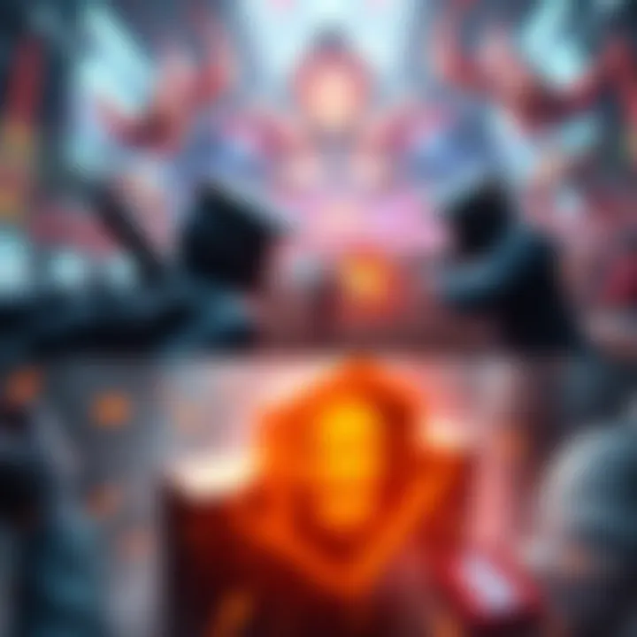 A graphic showing teams battling in DOTA and LOL, highlighting strategies for winning and cash-out options.