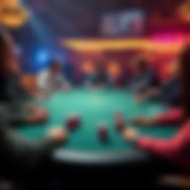 Two poker tables set up for Double Board Pot Limit Omaha with players engaged in the game, showcasing excitement and strategy.
