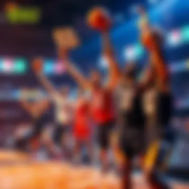 Winners celebrating their DraftKings Full Court Draw winnings with basketball theme