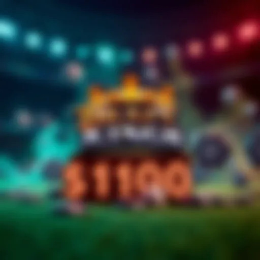 A graphic showing Draftkings logo alongside betting symbols with $100 highlighted for Ghost Leg Token requirement
