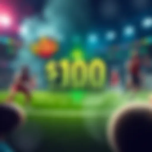 Graphic showing a $100 VIP access offer for DraftKings with sports imagery in the background