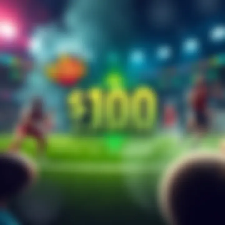 Graphic showing a $100 VIP access offer for DraftKings with sports imagery in the background